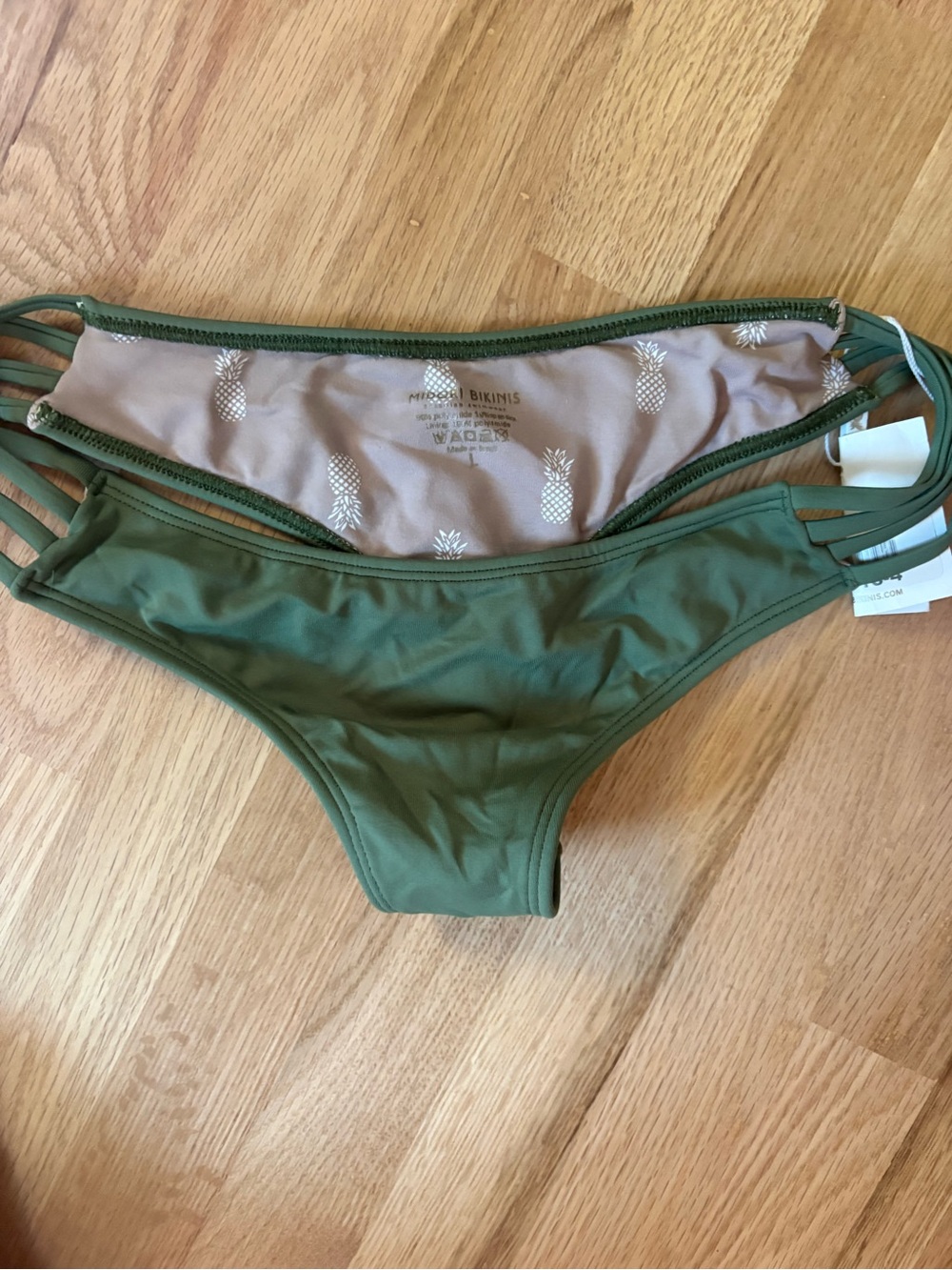 Midori Olive Green Strappy Bikini Bottom